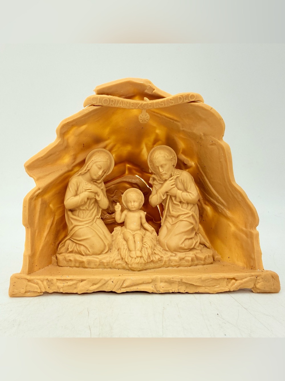 Small plastic nativity scene / Holly family / Christmas decor